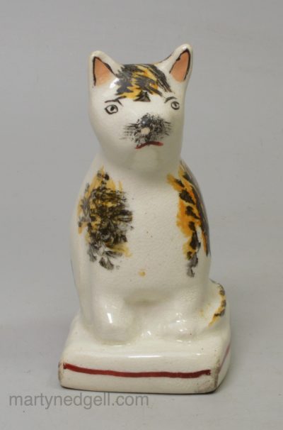Staffordshire pottery cat, circa 1850