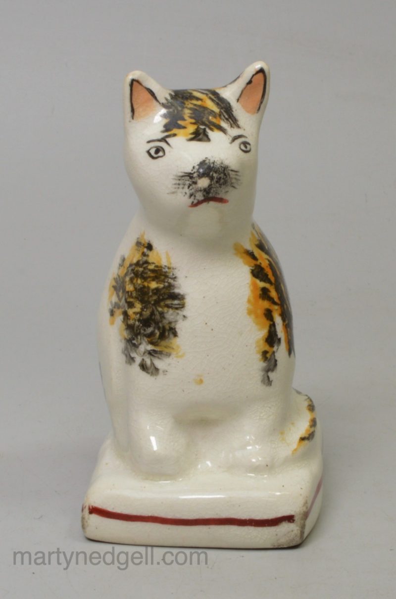 Staffordshire pottery cat, circa 1850