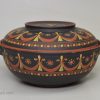 Wedgwood basalt sugar bowl and cover with encaustic decoration, circa 1790