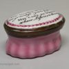 Bilston enamel patch box, circa 1780