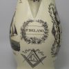 Liverpool creamware pottery jug printed with the American ship 'THE THREE SISTERS', circa 1796