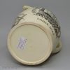 Liverpool creamware pottery jug printed with the American ship 'THE THREE SISTERS', circa 1796