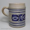 Westerwald saltglaze stoneware 'GR' mug, circa 1720