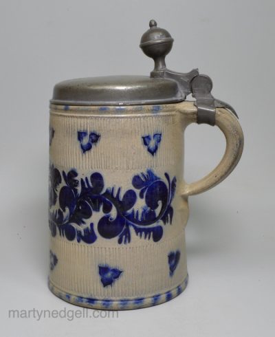 Westerwald saltglaze stoneware tankard, circa 1783