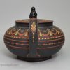 Wedgwood basalt teapot with encaustic decoration, circa 1790