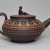 Wedgwood basalt teapot with encaustic decoration, circa 1790