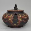 Wedgwood basalt teapot with encaustic decoration, circa 1790
