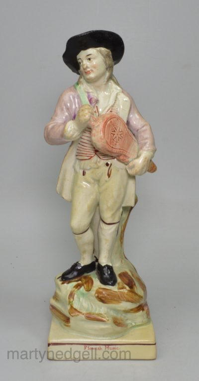 Enoch Wood Pottery pearlware figure of a 'Flemish Music', circa 1820