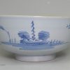 Liverpool delft bowl painted in blue with a Chinese figure, circa 1750