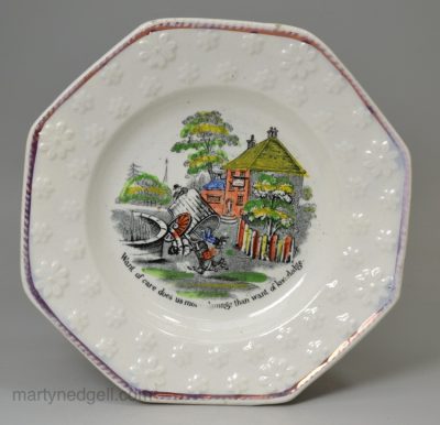 Pearlware pottery child's plate, circa 1840