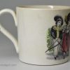 Pearlware pottery child's mug 'ARCHERY', circa 1830