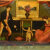 Small reverse print on glass 'THE FIRST STEP IN LIFE', circa 1810