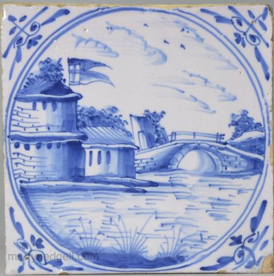London delft tile, circa 1740