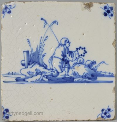 Dutch Delft tile, circa 1740