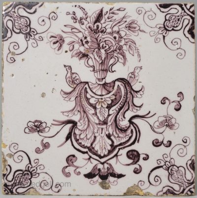 Rotterdam tin glazed tile, circa 1740