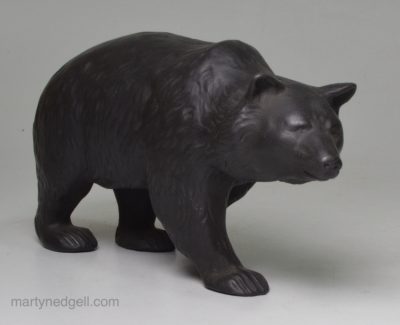 Wedgwood black basalt bear designed by E. Light, circa 1930