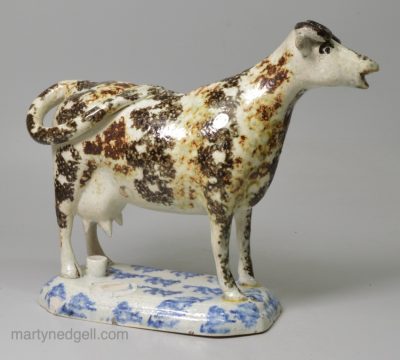Pearlware pottery cow creamer, circa 1820