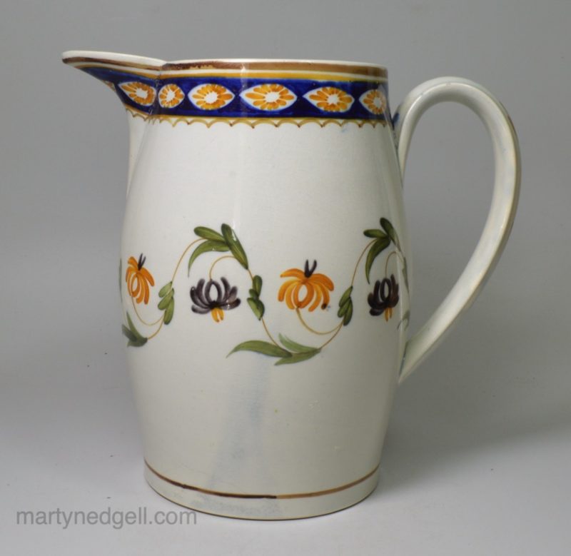 Prattware pottery jug, circa 1820