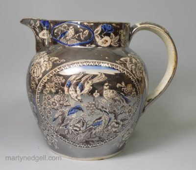 Silver lustre pottery jug, circa 1820