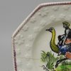 Pearlware pottery child's plate 'OSTRICH CARRYING A NEGRO', circa 1840