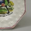Pearlware pottery child's plate 'OSTRICH CARRYING A NEGRO', circa 1840