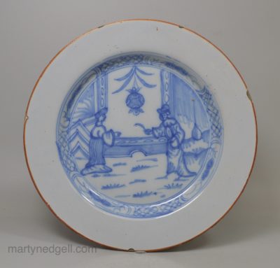 Liverpool delft plate, circa 1740