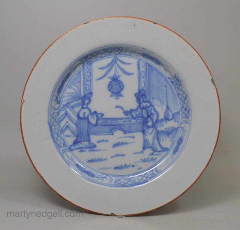 Liverpool delft plate, circa 1740
