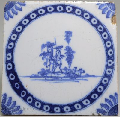 Bristol delft tile, circa 1750