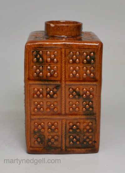 Staffordshire red bodied tea canister, circa 1760