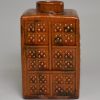 Staffordshire red bodied tea canister, circa 1760