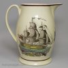 Commemorative creamware pottery jug for the death of Admiral Nelson in 1805