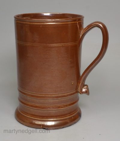 Nottingham salt glazed stoneware plain mug, circa 1750