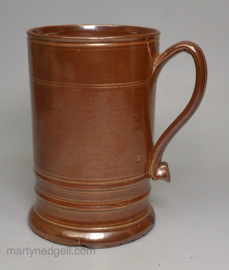 Nottingham salt glazed stoneware plain mug, circa 1750