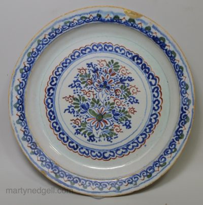 London delft pancake plate, circa 1740
