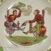 Pearlware pottery child's plate 'SYMPTOMS of WALKING made EASY, circa 1820