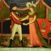 Reverse print on glass 'THE DUKE of YORK and Mrs. Clark', circa 1809