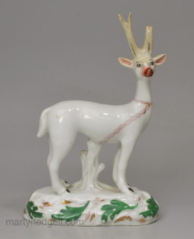 Staffordshire porcelain stag, circa 1840