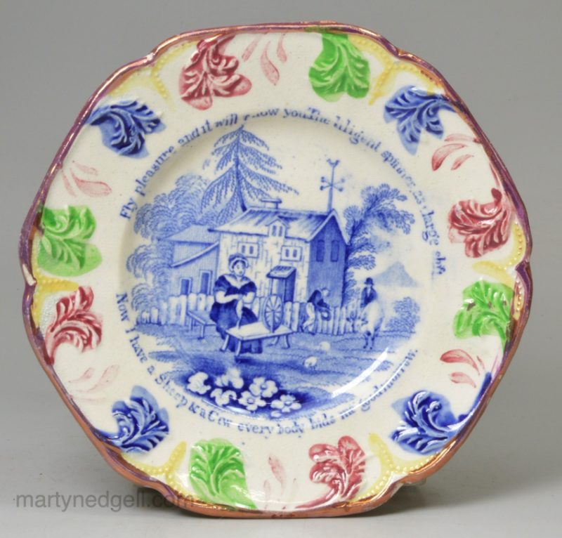 Pearlware pottery child's plate, circa 1830