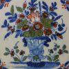 London delft red, blue and green tile, circa 1730
