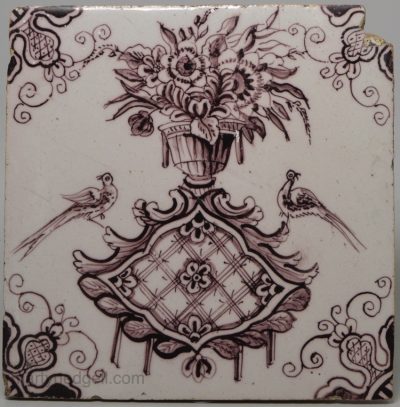 Rotterdam tin glazed tile, circa 1740