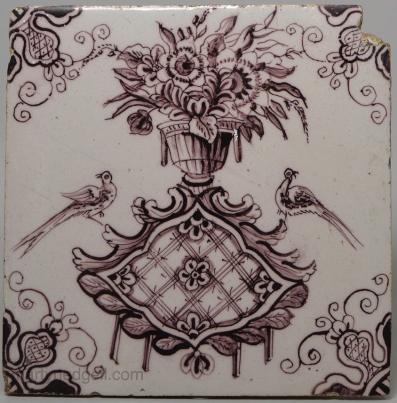 Rotterdam tin glazed tile, circa 1740