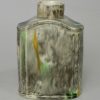 Creamware pottery tea canister decorated with Whieldon type colours under the glaze, circa 1775 Wedgwood