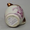 Small commemorative 'GREEN BAG' pearlware pottery jug 'GOD SAVE QUEEN CAROLINE', circa 1821