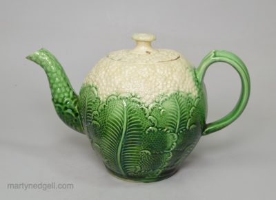Creamware pottery cauliflower teapot, circa 1770
