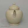 Small Staffordshire saltglaze stoneware teapot, circa 1760