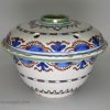 Bristol delft blue, red and green flower holder, circa 1720