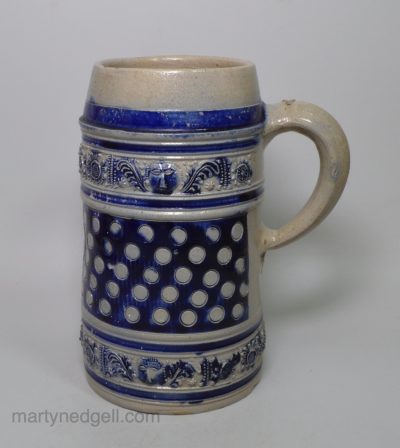 Westerwald saltglaze stoneware mug, circa 1720