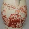 Creamware pottery jug with a print lampooning the Duke of York and Mrs. Clarke, circa 1809
