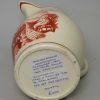 Creamware pottery jug with a print lampooning the Duke of York and Mrs. Clarke, circa 1809