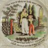 Pearlware pottery child's plate 'MY SISTER', circa 1830
